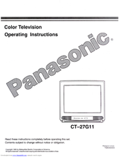 Panasonic CT-27G11 Operating Instructions Manual