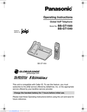Panasonic BBGT1540 - GLOBARANGE CORDLESS PHONE Operating Instructions Manual