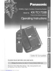 Panasonic KX-TC1733B Operating Instructions Manual