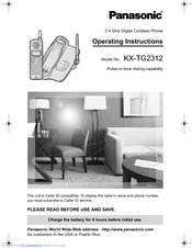 Panasonic KX-TG2312 Operating Instructions Manual