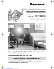 Panasonic KX-TG2355 Operating Instructions Manual