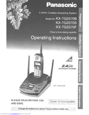 Panasonic KXTG2570S - 2.4 GHZ CORDLESS PHO User Manual