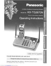 Panasonic KX-TG2670N - 2.4 GHz DSS Cordless Speakerphone Operating Instructions Manual