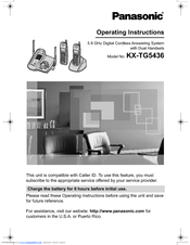 Panasonic KXTG5436M - KXTG5432M W/O CIQ Operating Instructions Manual