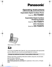 Panasonic KXTG9361 - EXPANDABLE CORDLESS PHONE/ANS SYS Operating Instructions Manual