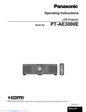 Panasonic PT-AE300E Operating Instructions Manual
