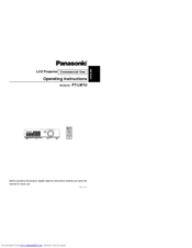 Panasonic PTLM1U - LCD PROJECTOR Operating Instructions Manual