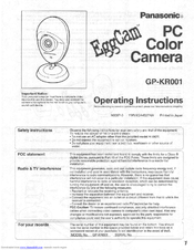 Panasonic EggCam GP-KR001 Operating Instructions