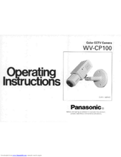 Panasonic WV-CP100 Operating Instructions Manual