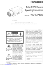 Panasonic WVCP160 - COLOR CCTV CAMERA Operating Instructions Manual