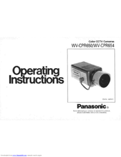 Panasonic WVCPR650 - CCTV CAMERA Operating Instructions Manual