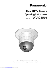 Panasonic WVCS564 - COLOR CCTV CAMERA Operating Instructions Manual
