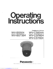 Panasonic WVBST504 - UNITIZED CAMERA Operating Instructions Manual