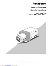 Panasonic WVNP472 - COLOR CCTV CAMERA Operating Instructions Manual