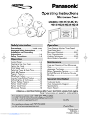 Panasonic NNH944 - MICROWAVE -2.2 CU.FT Operating Instructions Manual