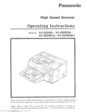Panasonic KV-S2055LU Operating Instructions Manual