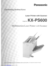 Panasonic KX-PS600 Operating Instructions Manual