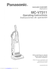 Panasonic MCV7311 - UPRIGHT VACUUMM Operating Instructions Manual