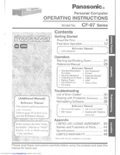 Panasonic CF07LZ5ZYDM - MINI NOTEBOOK COMPUTER User Manual