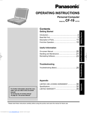Panasonic Toughbook CF-19FHL60AM Operating Instructions Manual