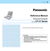 Panasonic Toughbook CF-31ATJ7S2M Reference Manual