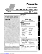Panasonic Toughbook CF-72V3JUZQM Operating Instructions Manual