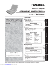 Panasonic Toughbook CF-72V3JUZQM Operating Instructions Manual