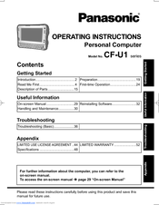 Panasonic Toughbook CF-U1CQEJZ2M Operating Instructions Manual