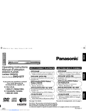 Panasonic DVD-S77 Operating Instructions Manual