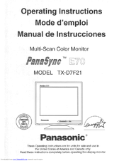 Panasonic PANASYNC E70 User Manual