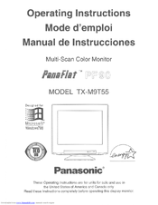Panasonic PanaFlat PF90 Operating Instructions Manual