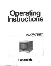 Panasonic WV-CM1000 Operating Instructions Manual