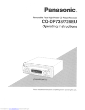 Panasonic CQDP738EU - AUTO RADIO/CD DECK User Manual