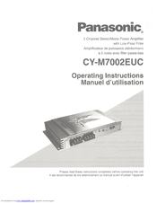 Panasonic CYM7002EUC - AUTO POWER AMPLIFIER Operating Instructions Manual