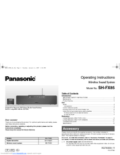 Panasonic SH-FX85 - Wireless Speaker Sys Operating Instructions Manual