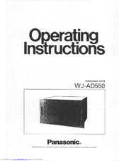 Panasonic WJAD550 - ADAPTOR Operating Instructions Manual