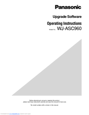 Panasonic WJ-ASC960 Operating Instructions Manual