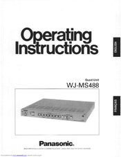 Panasonic WJMS488 - QUAD UNIT Operating Instructions Manual
