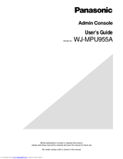 Panasonic WJMPU955A - CENTRAL PROCESSING UNIT User Manual
