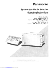 Panasonic WJ-SX550A Operating Instructions Manual