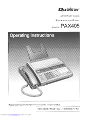 Quasar Autopax PAX405 User Manual