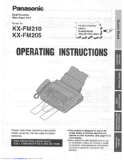 Panasonic KX-FM210 Operating Instructions Manual