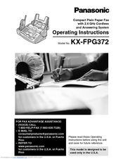 Panasonic KX-FPG372 Operating Instructions Manual