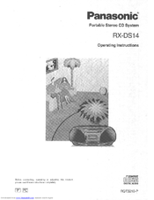 Panasonic RXDS14 - RADIO CASSETTE W/CD Operating Instructions Manual