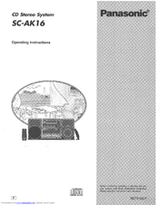 Panasonic SC-AK16 Operating Instructions Manual