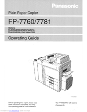 Panasonic FP-7760 Operating Manual