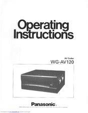 Panasonic WG-AV120 Operating Instructions Manual
