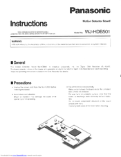 Panasonic WJ-HDB501 Instructions