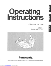 Panasonic AG-VF5 Operating Instructions Manual