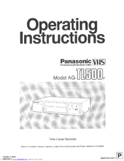 Panasonic AG-TL500 Operating Instructions Manual